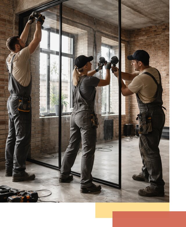 Стеклянные перегородки лофт — изготовление и монтаж в Гагарине