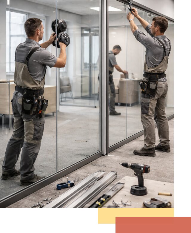 Стеклянные офисные перегородки под ключ в Гагарине