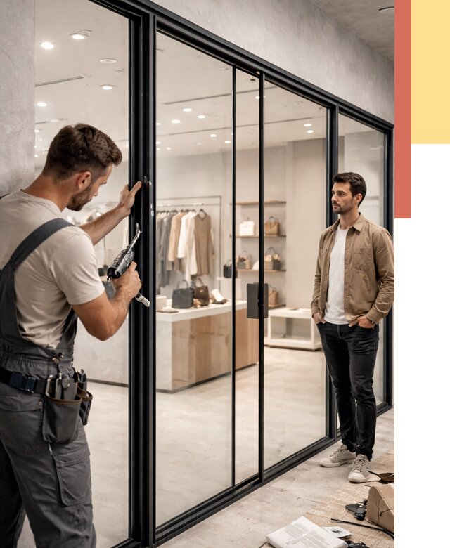 Стеклянные перегородки для магазинов в Гагарине от 8531 руб. под ключ | ОТДЕЛОЧНИК-Ггр