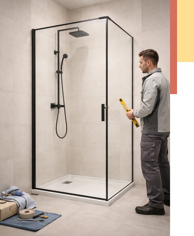 Стеклянные перегородки для душа в Гагарине от 13005 руб. | Монтаж под ключ — ОТДЕЛОЧНИК-Ггр