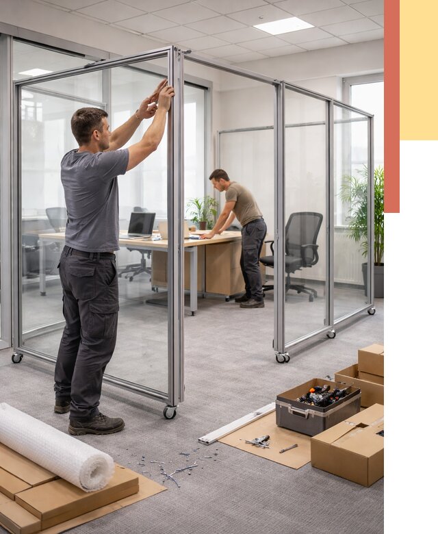 Мобильные офисные перегородки в Гагарине от 13005 руб. — установка под ключ | ОТДЕЛОЧНИК-Ггр