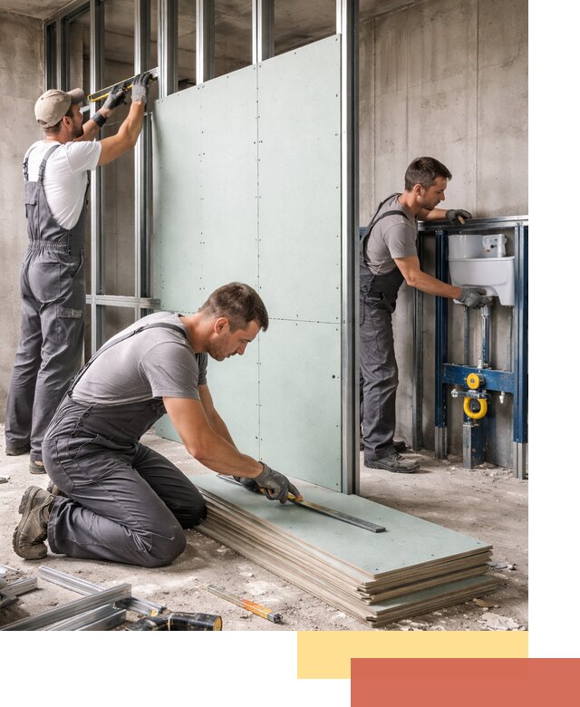 Монтаж и ремонт сантехнических перегородок в Гагарине