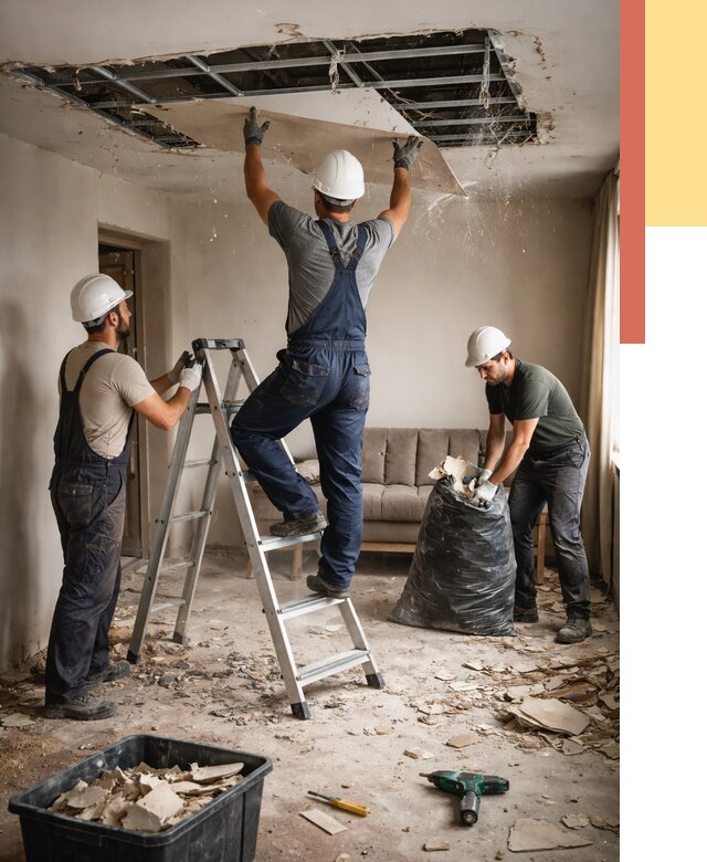 Демонтаж гипсокартонного потолка в Гагарине от 437 руб. за м2 — ОТДЕЛОЧНИК-Ггр