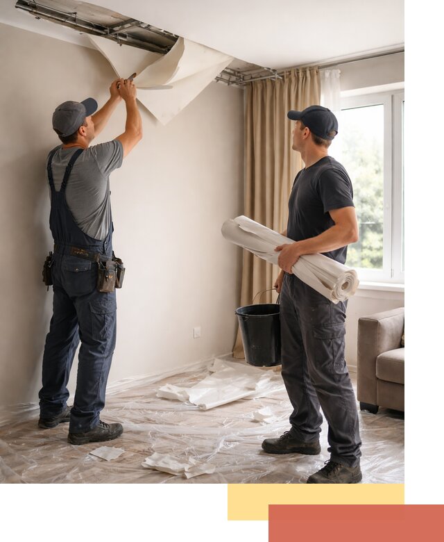 Демонтаж натяжного потолка в Гагарине быстро и аккуратно