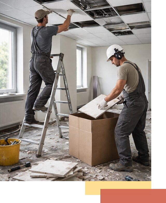 Демонтаж потолочной плитки в Гагарине быстро и аккуратно