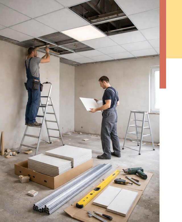 Монтаж потолка армстронг в Гагарине от 4682 руб/м2 — быстрая установка под ключ | ОТДЕЛОЧНИК-Ггр