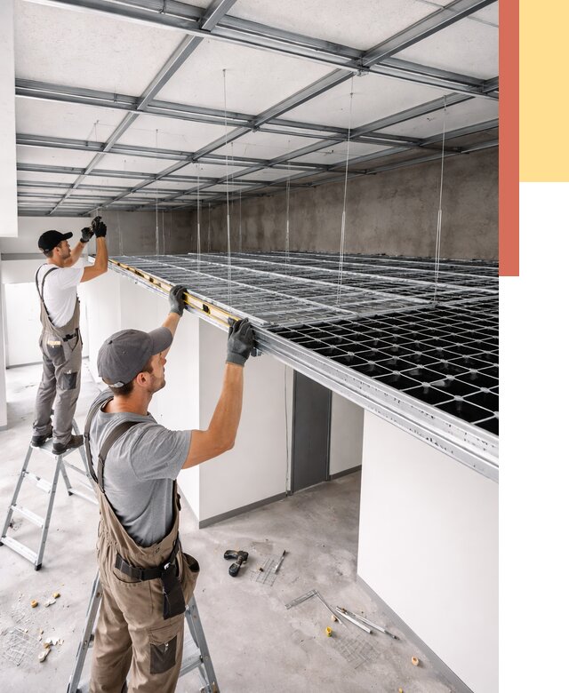 Монтаж потолка грильято в Гагарине от 468 руб./м² — быстрая сборка под ключ | ОТДЕЛОЧНИК-Ггр