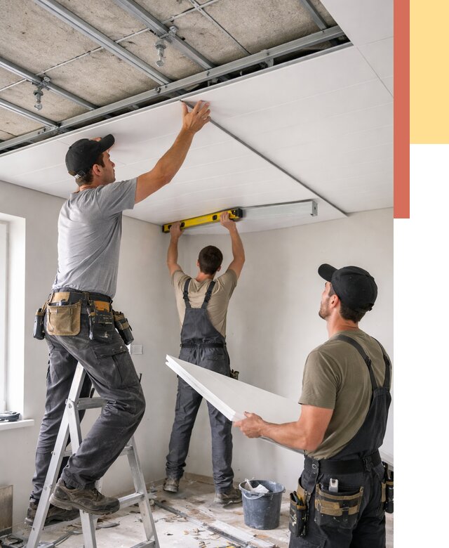 Монтаж потолка из ПВХ панелей в Гагарине от 3641 руб./м2 — быстро и недорого | ОТДЕЛОЧНИК-Ггр