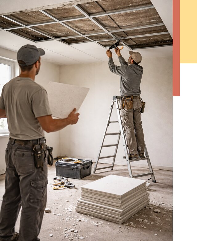 Замена плит подвесного потолка в Гагарине от 1821 руб. быстро и недорого | ОТДЕЛОЧНИК-Ггр
