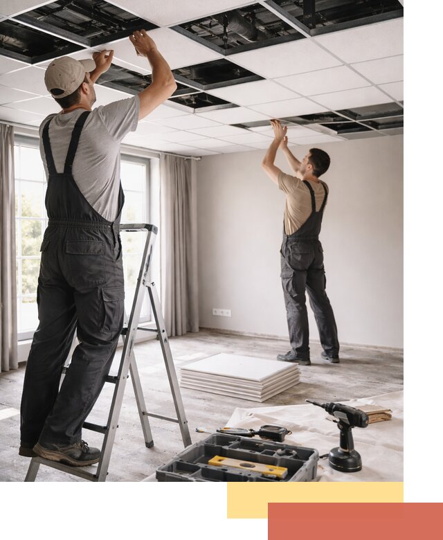 Замена плит подвесного потолка в Гагарине быстро и качественно