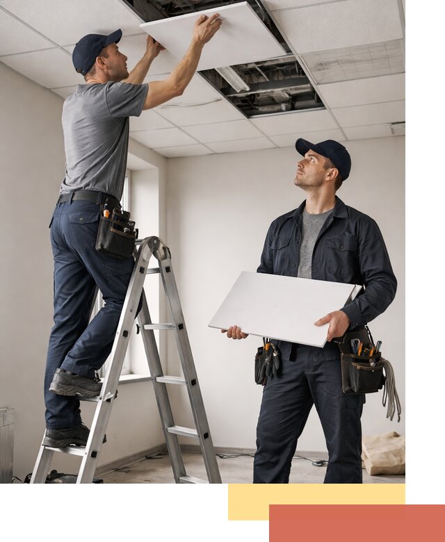 Обслуживание подвесного потолка в Гагарине — ремонт и чистка