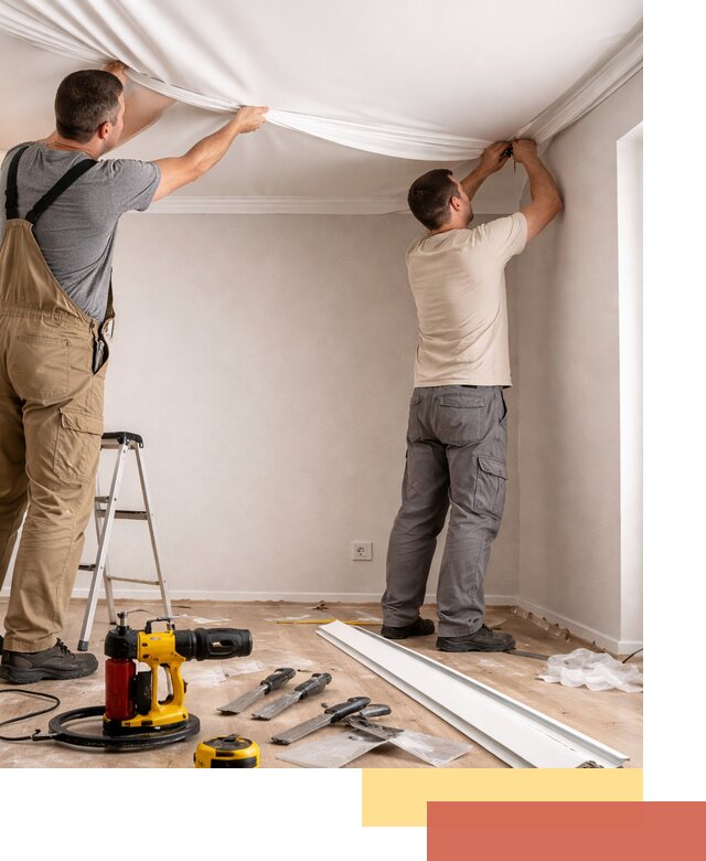 Монтаж ПВХ натяжного потолка в Гагарине качественно и быстро