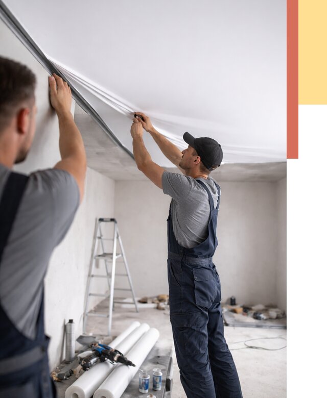 Монтаж матового натяжного потолка в Гагарине от 4682 руб./м² — быстро и недорого | ОТДЕЛОЧНИК-Ггр