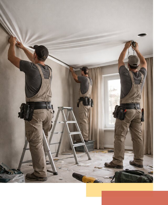 Монтаж матового натяжного потолка в Гагарине качественно и быстро