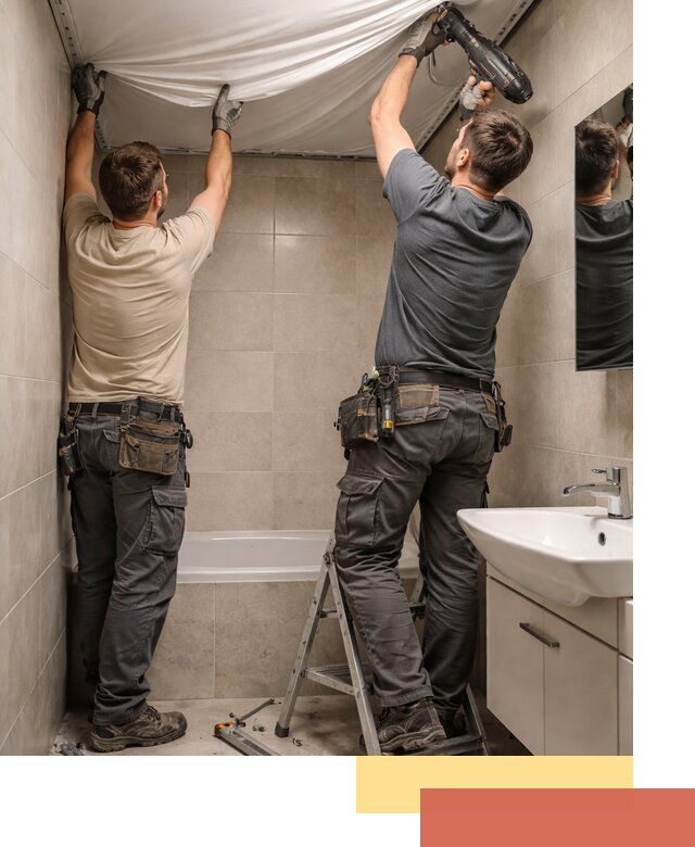 Монтаж натяжного потолка в ванной в Гагарине быстро и качественно