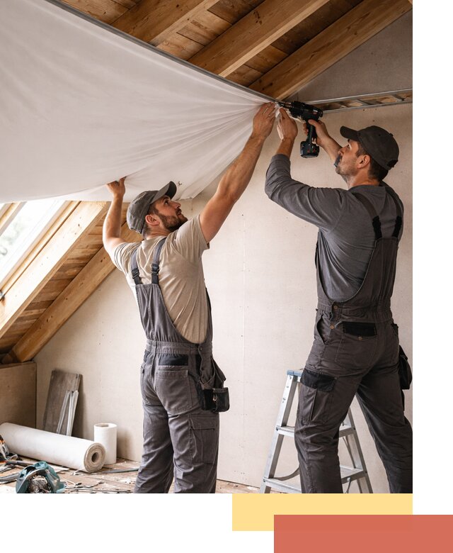 Монтаж натяжного потолка в мансарде в Гагарине