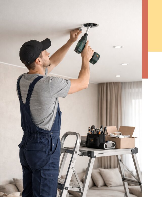 Установка и монтаж точечных светильников в натяжной потолок в Гагарине от 1873 руб. | ОТДЕЛОЧНИК-Ггр