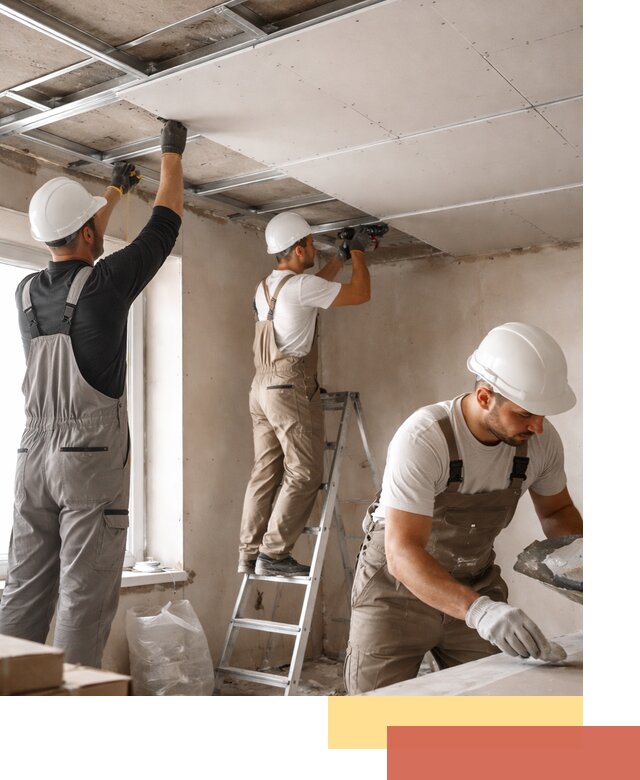 Одноуровневый потолок из гипсокартона в Гагарине — монтаж и отделка