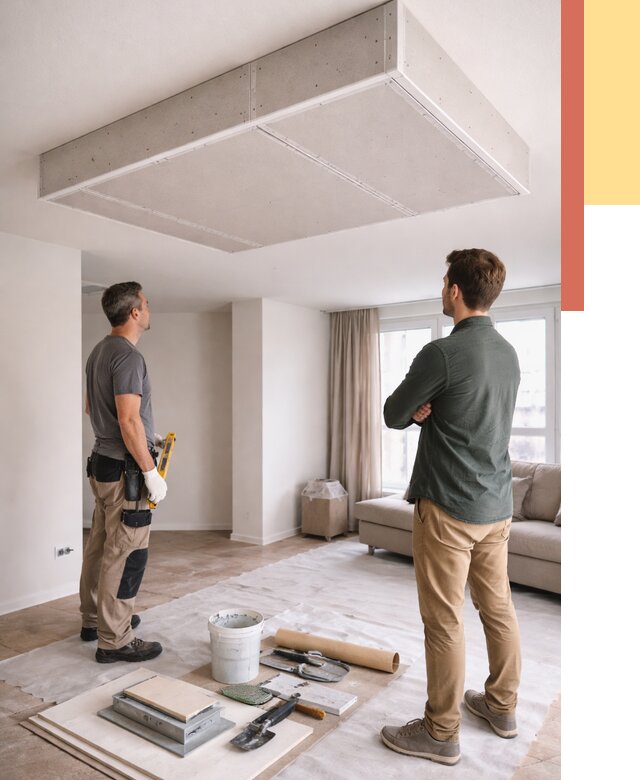 Короб на потолке из гипсокартона в Гагарине от 2289 руб. — монтаж и услуги под ключ | ОТДЕЛОЧНИК-Ггр