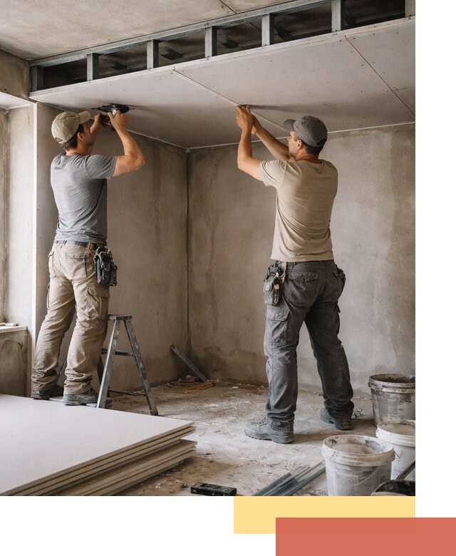 Короб из гипсокартона на потолке под ключ в Гагарине