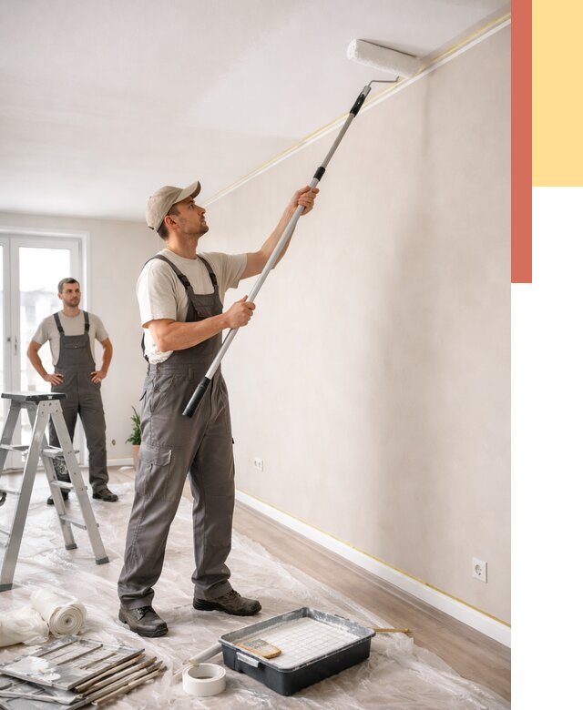 Покраска потолка из гипсокартона в Гагарине от 4682 руб./м2 — услуги под ключ | ОТДЕЛОЧНИК-Ггр