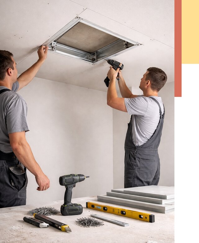 Установка люка в потолок ГКЛ в Гагарине от 2601 руб. под ключ | ОТДЕЛОЧНИК-Ггр