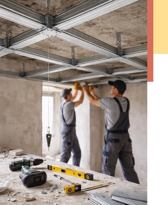 Монтаж каркаса потолка из профиля в Гагарине от 4682 руб. — услуги ОТДЕЛОЧНИК-Ггр