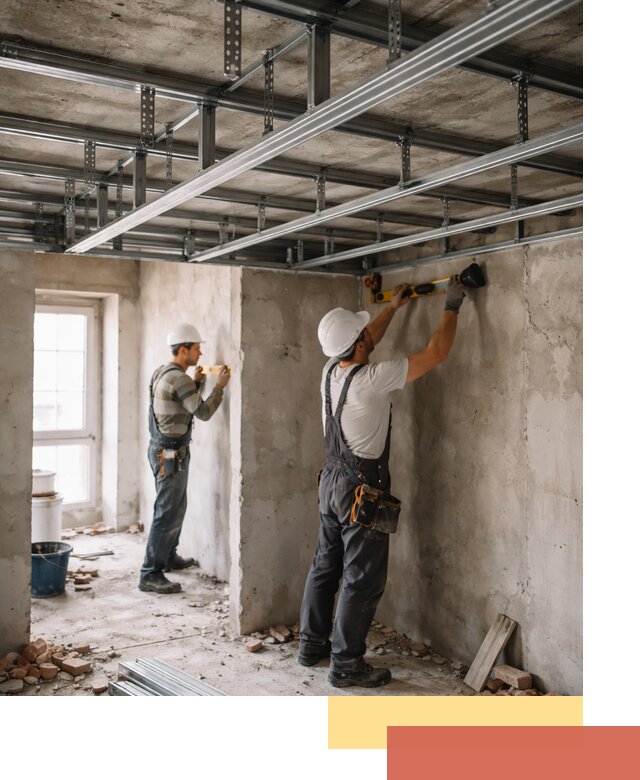 Монтаж каркаса потолка из профильного профиля в Гагарине