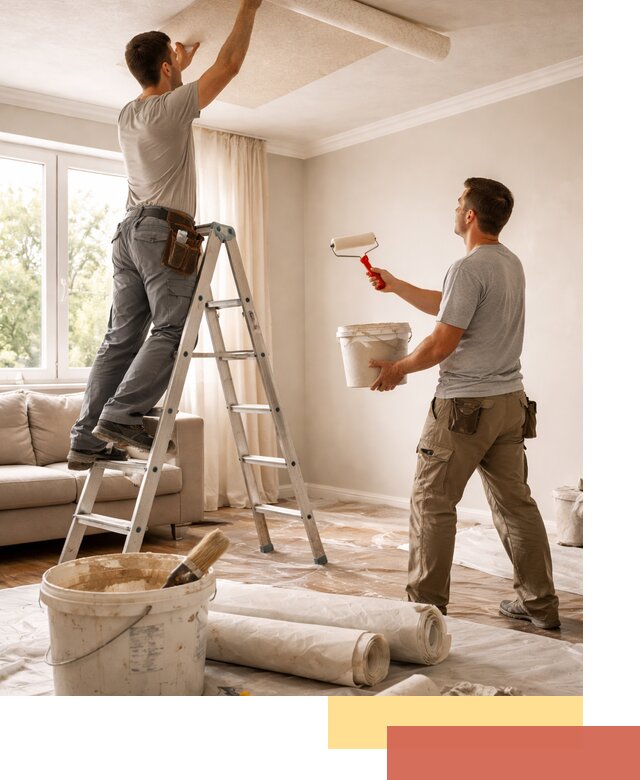 Поклейка обоев на потолок в Гагарине — качественно и быстро