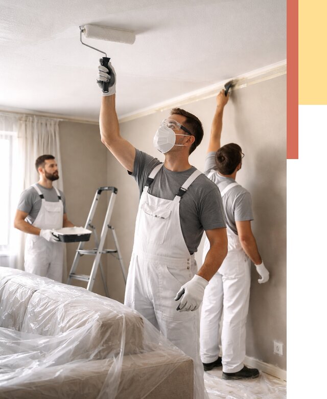 Покраска потолка водоэмельсионной краской в Гагарине от 2289 руб/м² — услуги под ключ | ОТДЕЛОЧНИК-Ггр