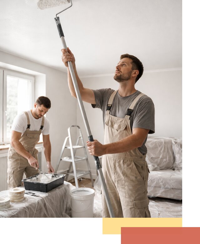 Покраска потолка водоэмульсионной краской в Гагарине