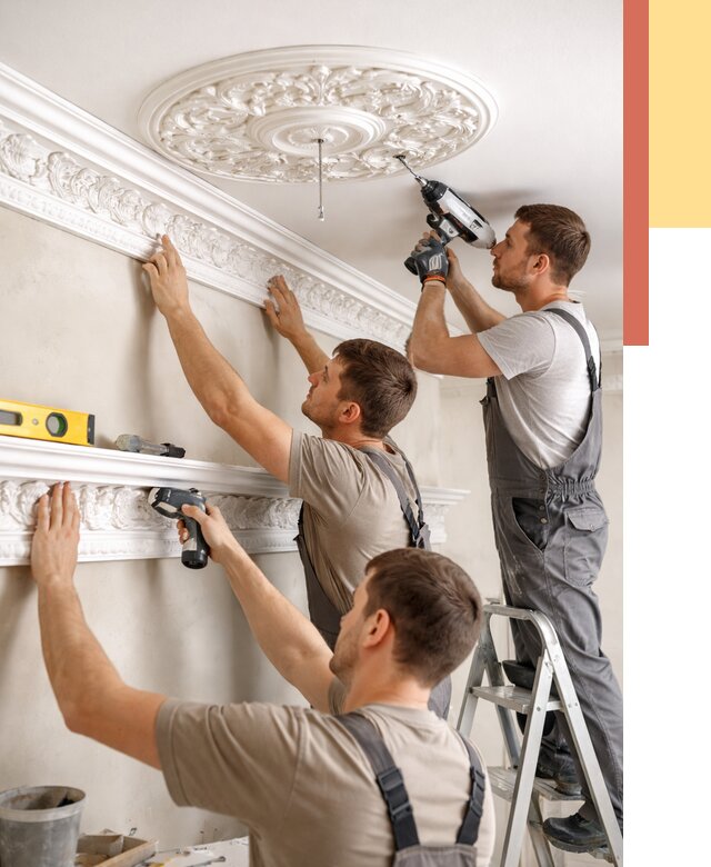 Монтаж лепнины на потолок в Гагарине от 3329 руб. быстро и недорого | ОТДЕЛОЧНИК-Ггр