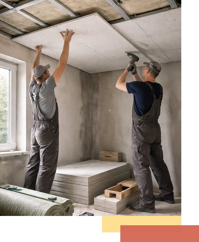 Шумоизоляция потолка панелями ЗИПС в Гагарине